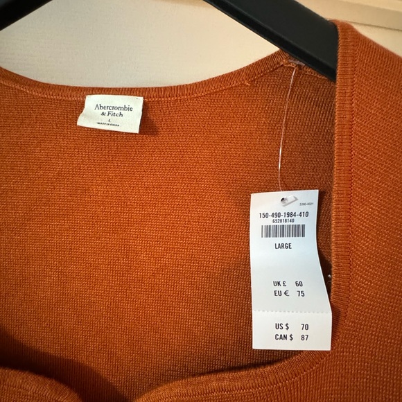 NWT Abercrombie & Fitch Sweetheart Neckline Sweater Bodysuit size Large L - Picture 2 of 2